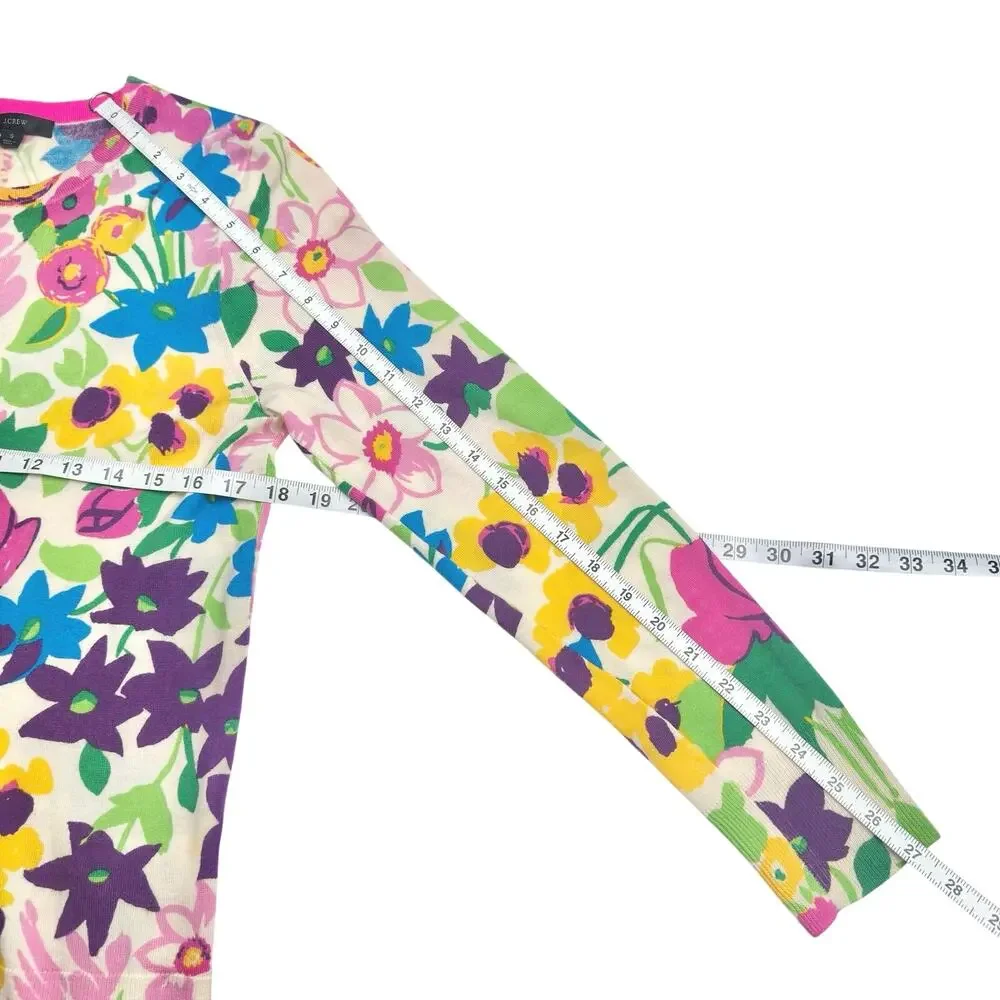 J. Crew | Women | Margot Floral Garden Merino Wool Crew Neck Sweater | Small